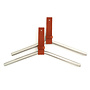 Clothes hanger CURV - rvs/leather - cognac - set of 2