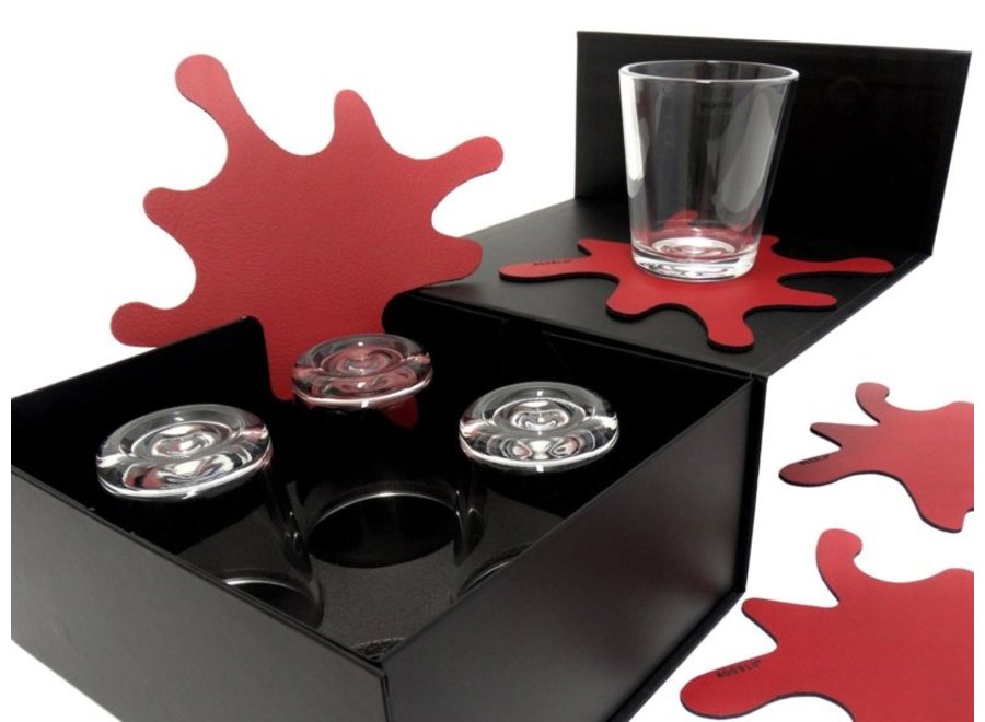 Gift set SPLASH & SERVE - Ruby red - 8-delige set