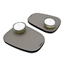 PEBL tea light holder - Clay grey - set of 2