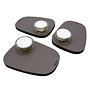 PEBL tea light holder - Lead grey - set of 3