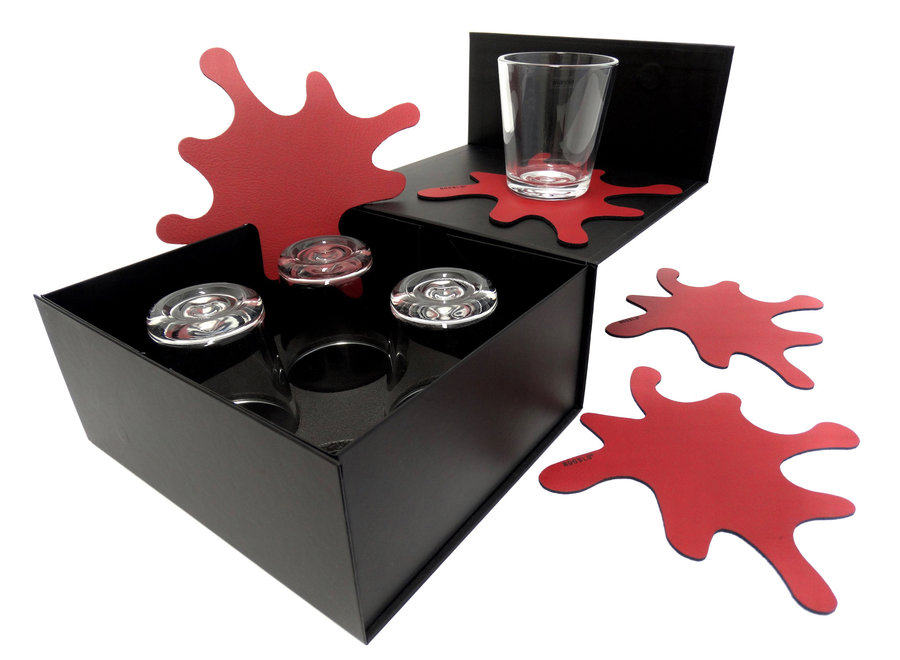 Gift set SPLASH & SERVE - Ruby red - 8-delige set