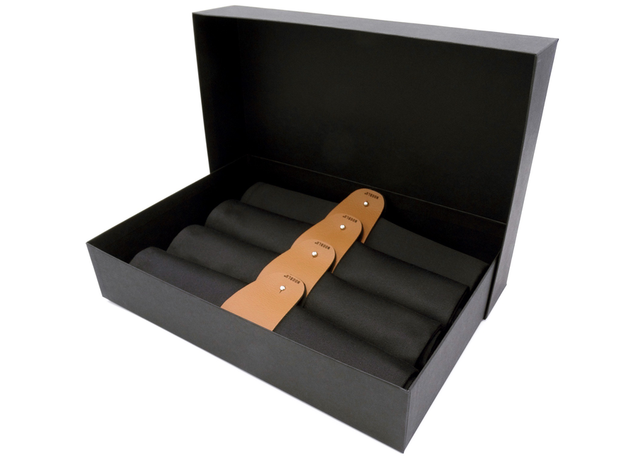 Gift set MANCHET & SATIN - cognac/ black - 4 sets