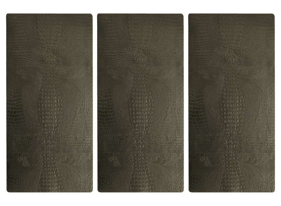 Table runner DUBL - Croco Olive green