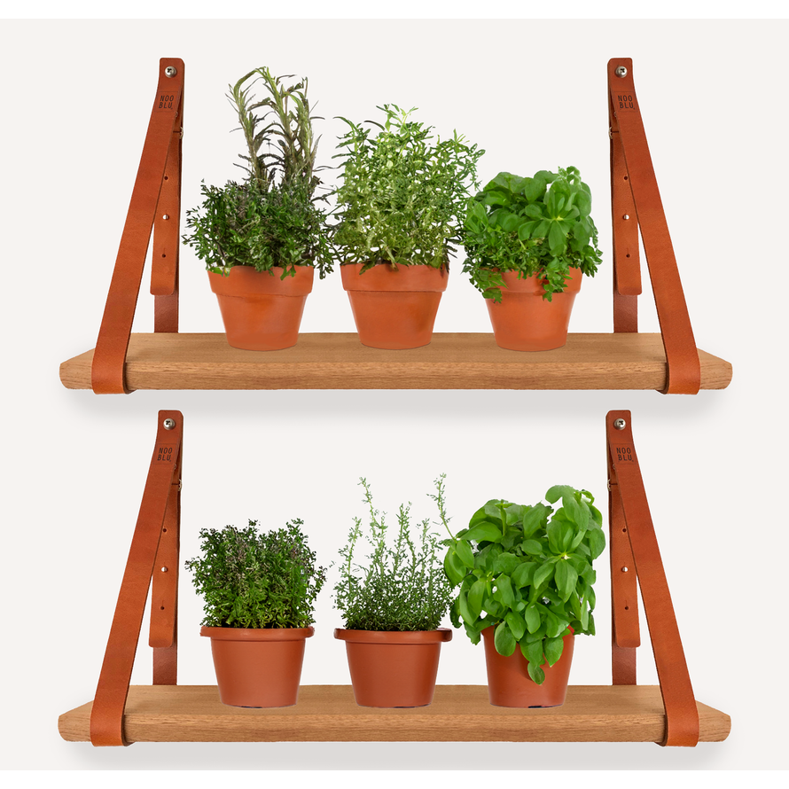Leather shelf supports