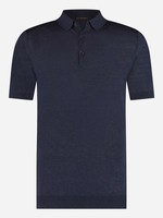 Rietbergh Polo Short Sleeve Merino/Linnen | Navy