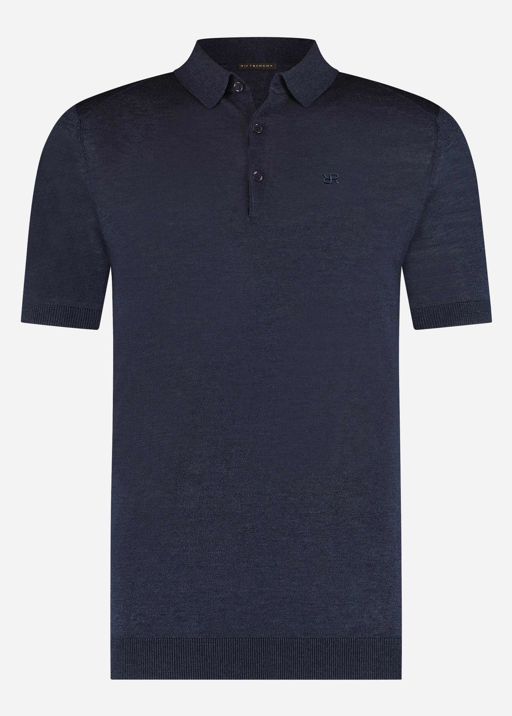 Rietbergh Polo Short Sleeve Merino/Linnen | Navy