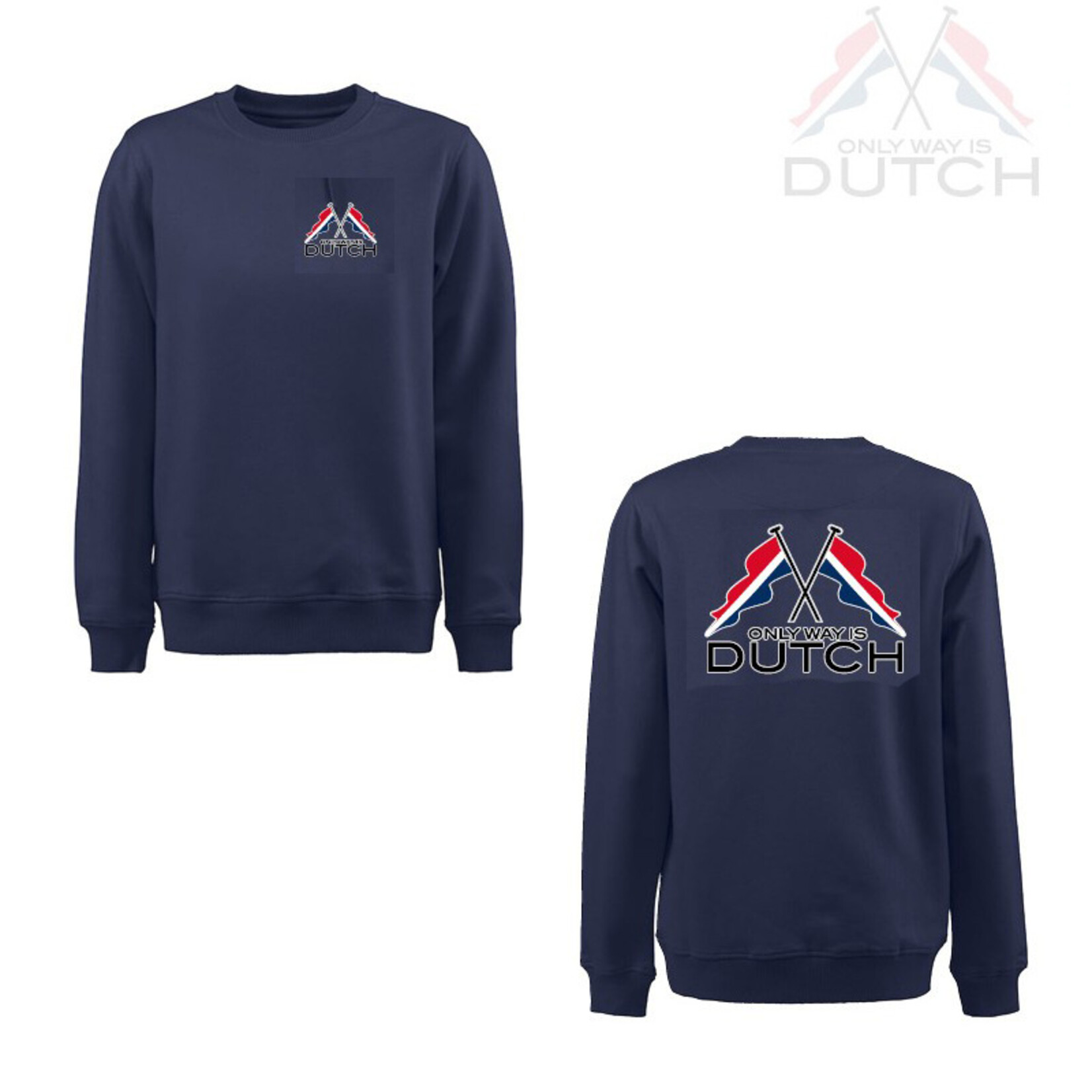 ONLY WAY IS DUTCH Sweater OWID Vlag -Navy Blauw