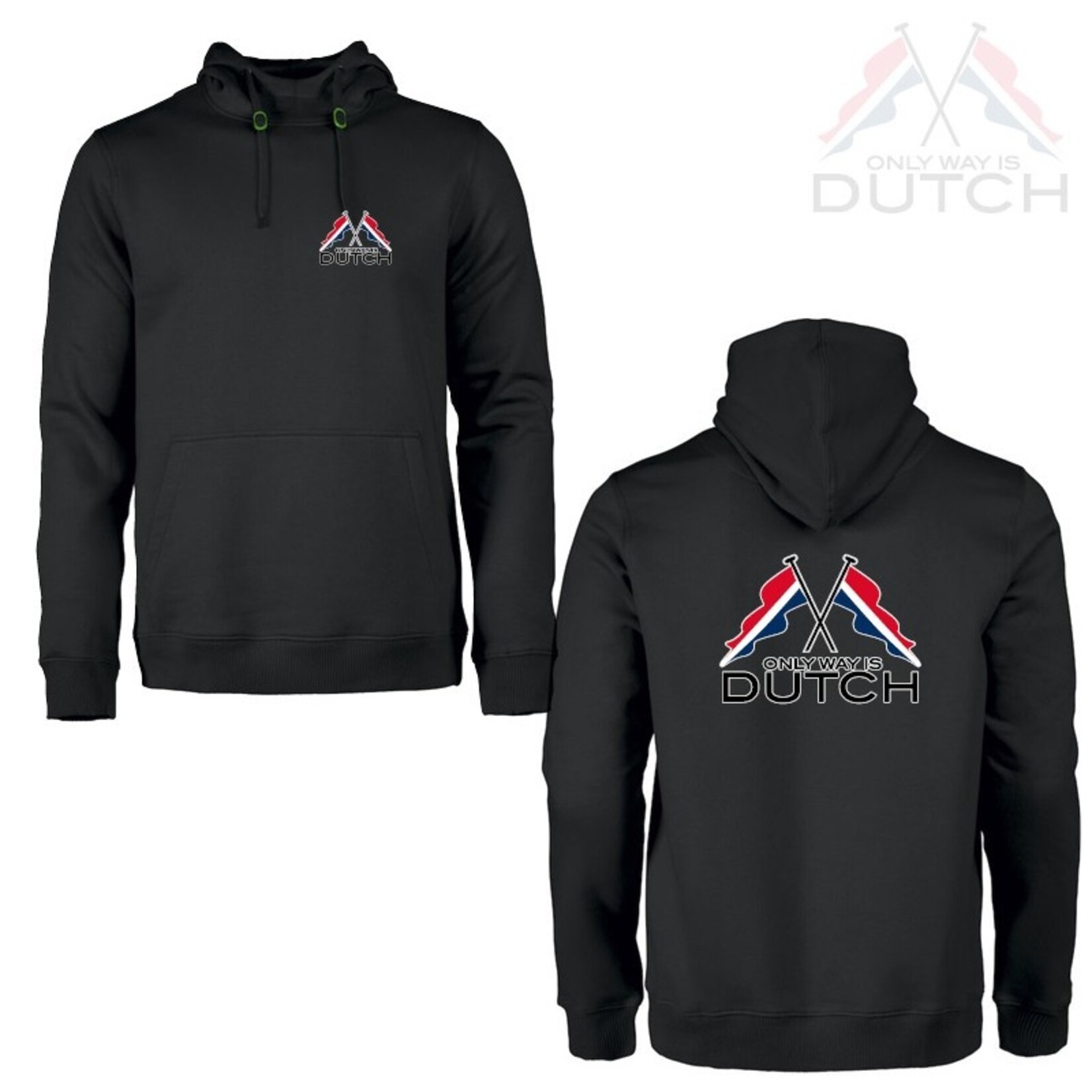 ONLY WAY IS DUTCH Hooded Sweater OWID Vlag - Navy Blauw