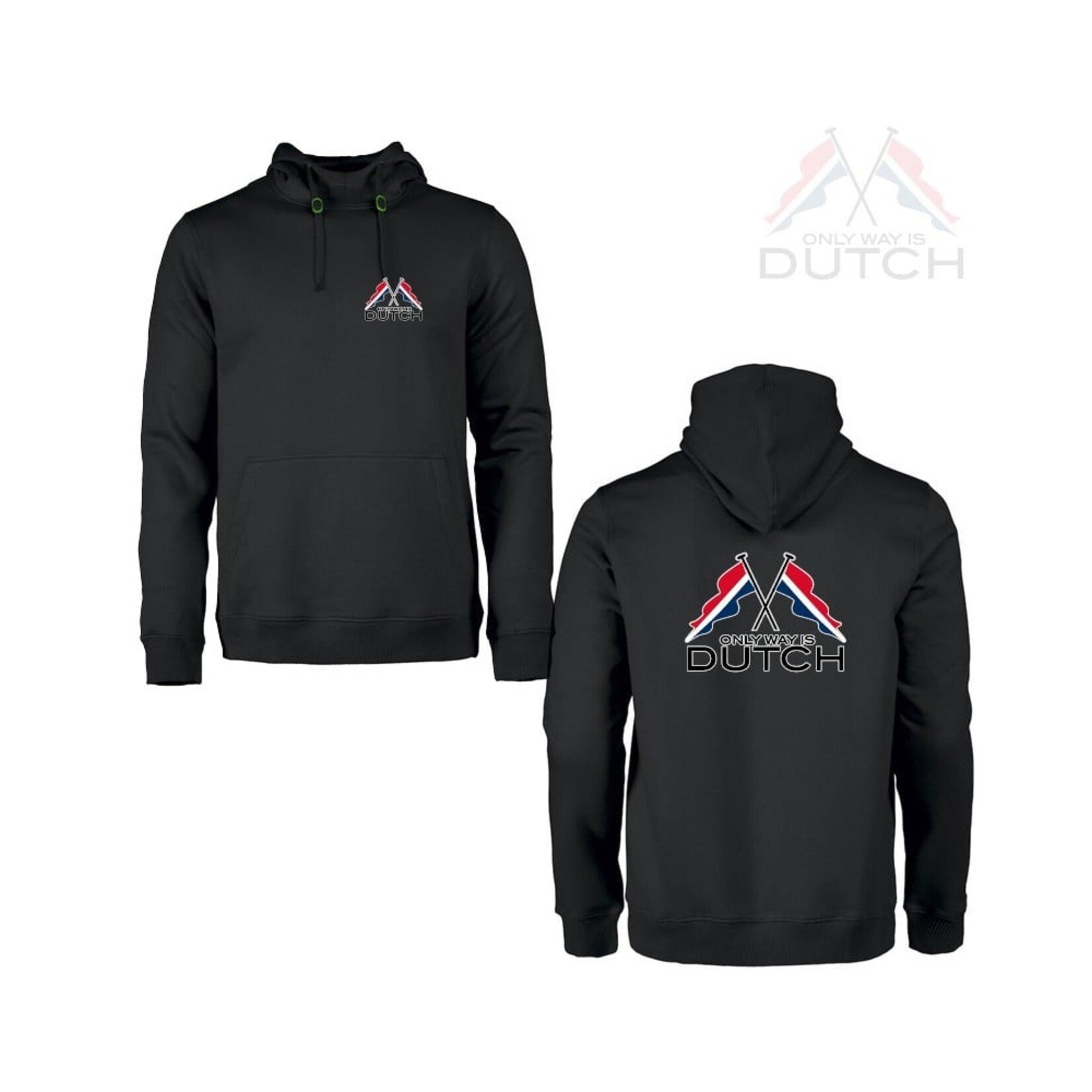 ONLY WAY IS DUTCH Hooded Sweater OWID Vlag - Zwart