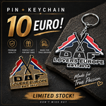 ONLY WAY IS DUTCH DAF Lovers Europe Keychain + Pin Deal