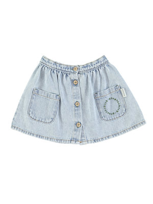 piu piu chick Short skirt pockets washed blue denim