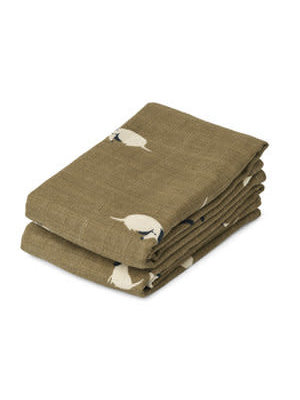 liewood Lewis muslin cloth 2-pack DOG / OAT MIX