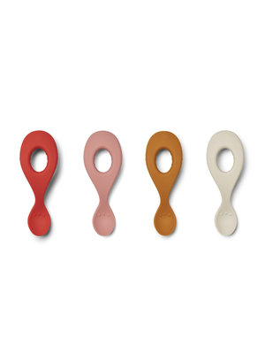 liewood Liva silicone spoon 4-pack Dusty raspberry multi mix