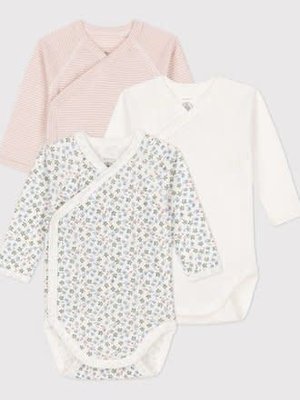 petit bateau Set van 3 body's met lange mouw bloem