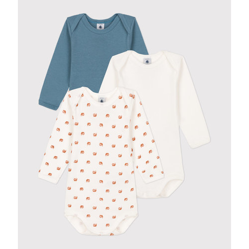 petit bateau Set van 3 body's met lange mouw kleine slak