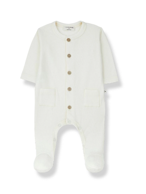 one more in the family BLAS jumpsuit with feet ecru