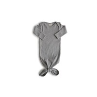 RIBBED KNOTTED BABY GOWN - GRAY MELANGE