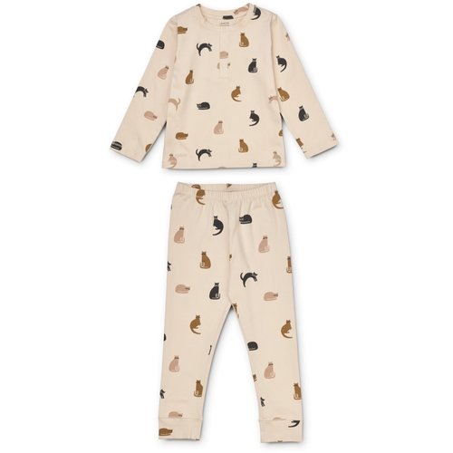 liewood Wilhelm printed pyjamas set Miauw / Apple blossom mix liewood Wilhelm printed pyjamas set Miauw / Apple blossom mix