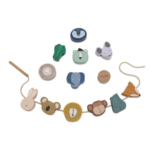 Trixie baby Houten dieren rijgkralen Trixie baby Houten dieren rijgkralen