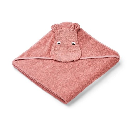 liewood Augusta hooded towel Hippo / dusty raspberry mix