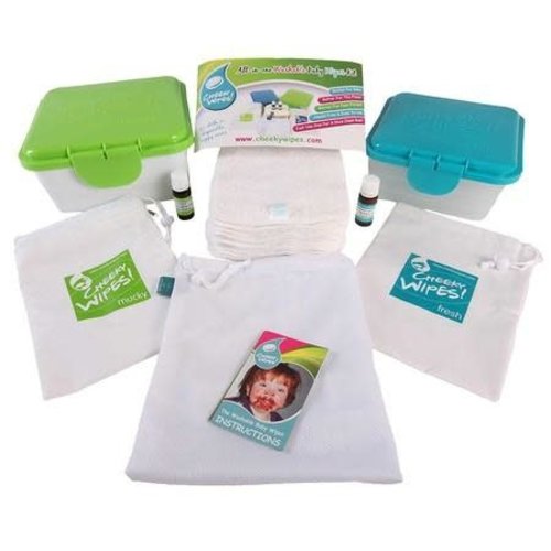 cheeky wipes all in one baby wipes kit - premium white cotton