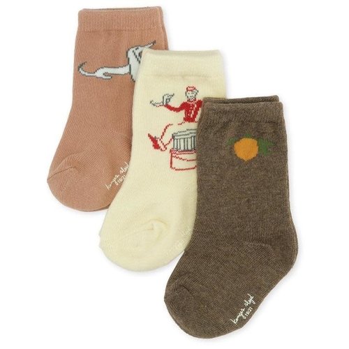 Konges slojd 3 pack jaquard socks lemon/bell boy/dog Konges slojd 3 pack jaquard socks lemon/bell boy/dog