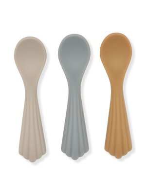 konges slojd 3 pack spoons silicone warm grey