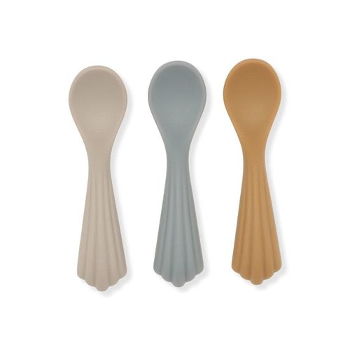 konges slojd 3 pack spoons silicone warm grey