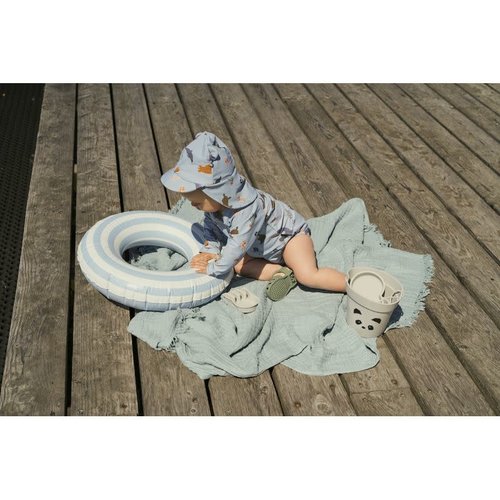 liewood Baloo swim ring Stripe: Sea blue/creme de la creme