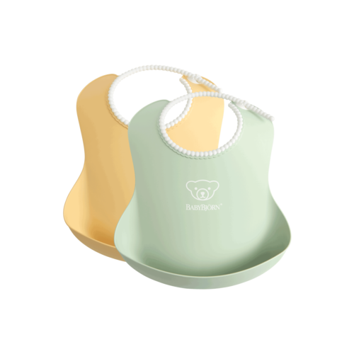 babybjorn BABY BIB, 2-PACK Powder Yellow/Powder Green babybjorn BABY BIB, 2-PACK Powder Yellow/Powder Green