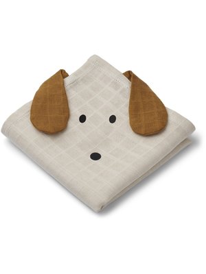 liewood Hannah muslin cloth dog 2-pack Dog / sandy mix