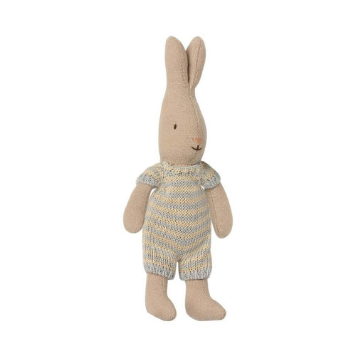 maileg Rabbit, micro knitted jumpsuit light blue