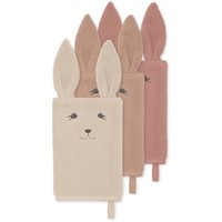 3-PACK WASHCLOTH ANIMAL ROSE BUNNY