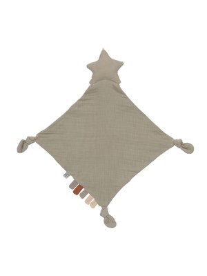 lassig Muslin Baby Comforter GOTS, star olive