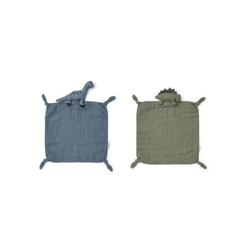 liewood AGNETE CUDDLE CLOTH 2 PACK DINO BLUE WAVE/FAUNE GREEN MIX liewood AGNETE CUDDLE CLOTH 2 PACK DINO BLUE WAVE/FAUNE GREEN MIX