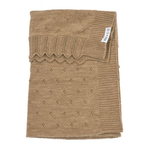 meyco WIEGDEKEN AJOUR WOL - TOFFEE MELANGE - 75X100CM meyco WIEGDEKEN AJOUR WOL - TOFFEE MELANGE - 75X100CM