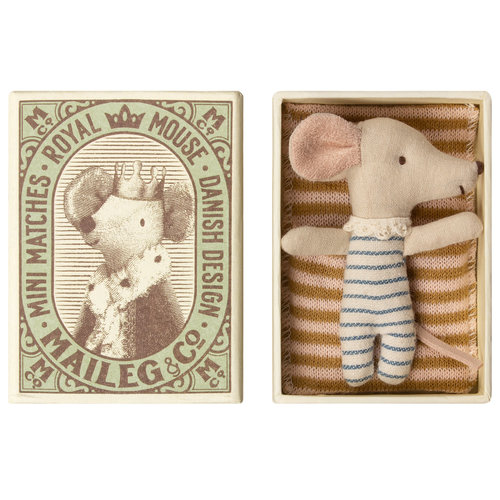 maileg Baby mouse, Sleepy/wakey in box - Boy maileg Baby mouse, Sleepy/wakey in box - Boy