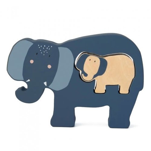Trixie baby Houten babypuzzel - Mr. Elephant Trixie baby Houten babypuzzel - Mr. Elephant