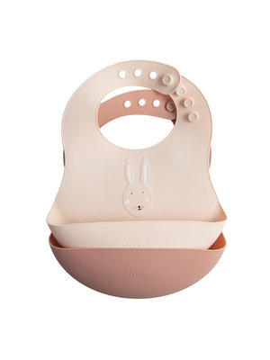 trixie baby Silicone bib 2-pack - Mrs. Rabbit