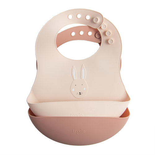 trixie baby Silicone bib 2-pack - Mrs. Rabbit