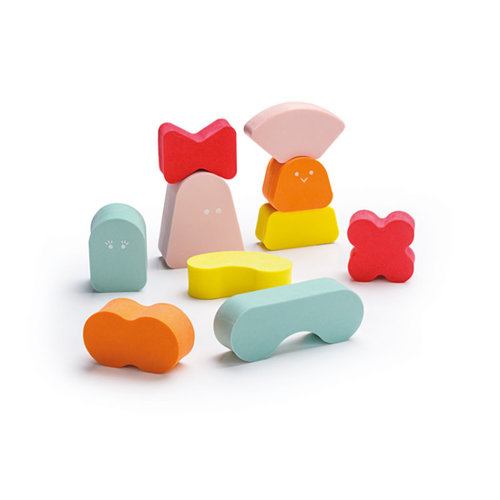 Quut Blokki stapelblokken coral pink Quut Blokki stapelblokken coral pink