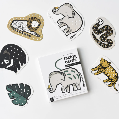 wee gallery WG Lacing Cards - Jungle Animals