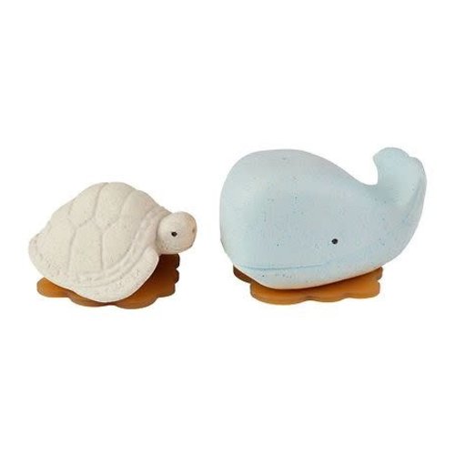 hevea Squeeze&Splash bath toy-Whale&Turtle - BLIZZARD BLUE & VANILLA