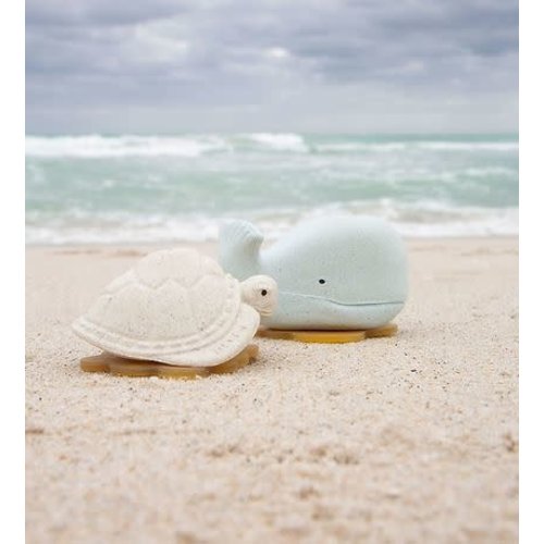 hevea Squeeze&Splash bath toy-Whale&Turtle - BLIZZARD BLUE & VANILLA