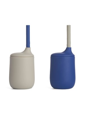 liewood Ellis sippy cup 2 pack - mist/surf blue mix