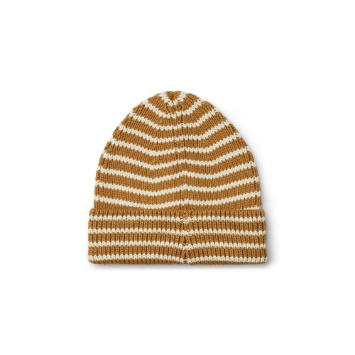 liewood Ezra Beanie - Stripe: Golden caramel/creme de la creme liewood Ezra Beanie - Stripe: Golden caramel/creme de la creme