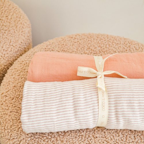 Coco&Pine Jules café au lait muslin swaddles Coco&Pine Jules café au lait muslin swaddles