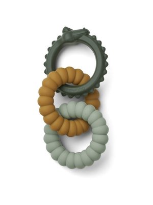 liewood Gilbert teether crocodile green multi mix