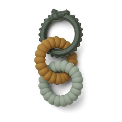 liewood Gilbert teether crocodile green multi mix