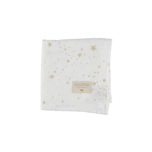 nobodinoz Baby Love swaddle • gold stella white